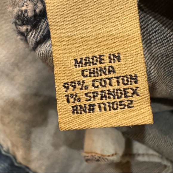 Ruff Hewn Blue Jean Jacket with Floral Embroidery Size XL Cottagecore Denim - Picture 4 of 7